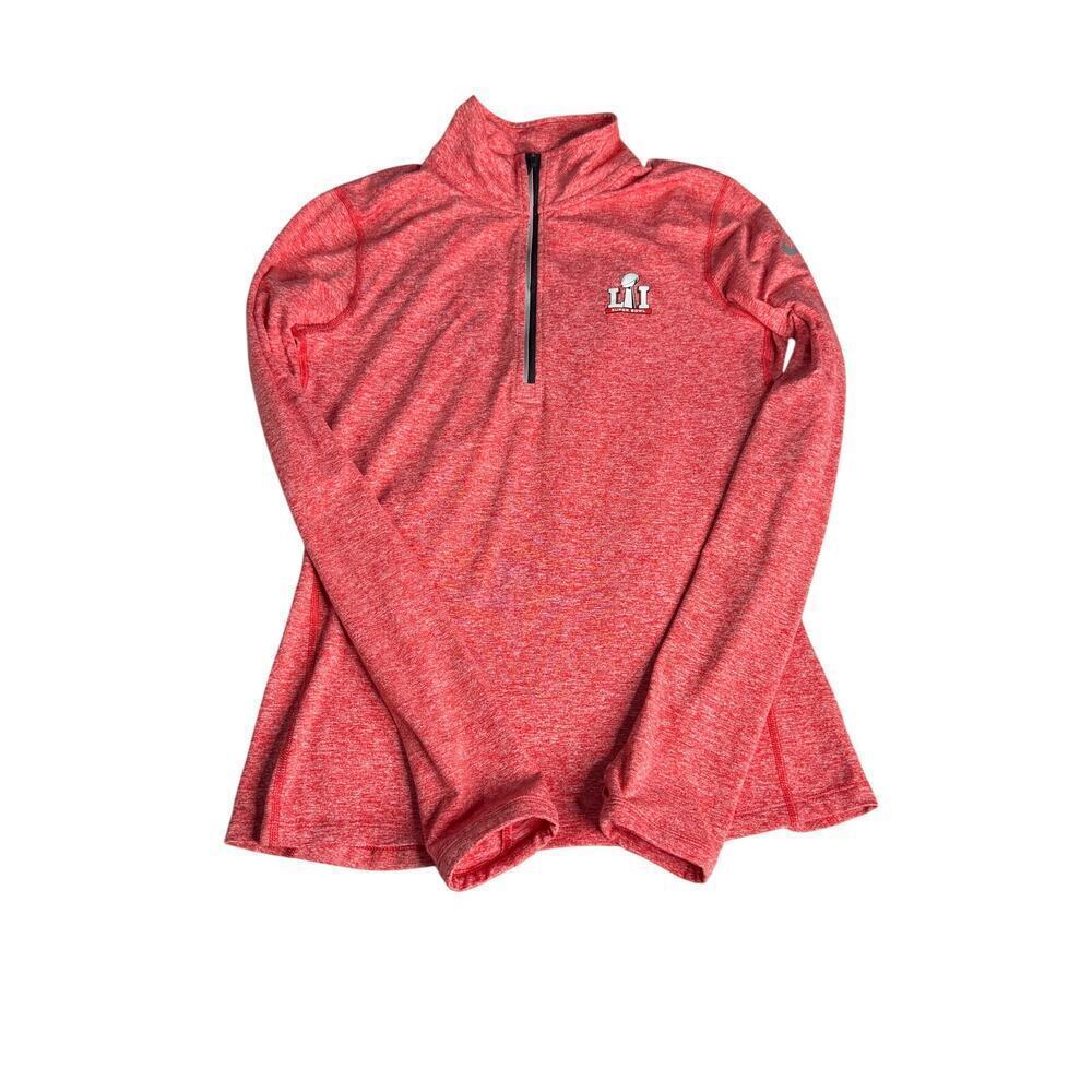 Nike Super Bowl LI 51 Womens Small Dri-FIT 1/4 Zip Pullover Patriots Falcons